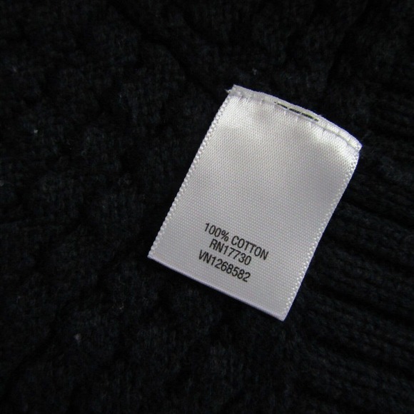 Converse One Star Cardigan Sweater Women's Size M Black Medium Open Front Mesh - Picture 6 of 9